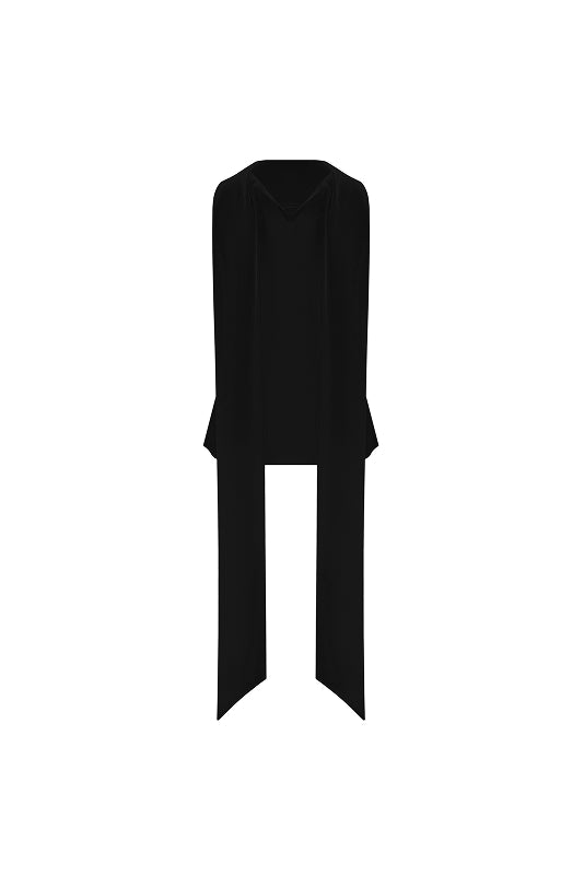 Блуза шовкова холтер чорна